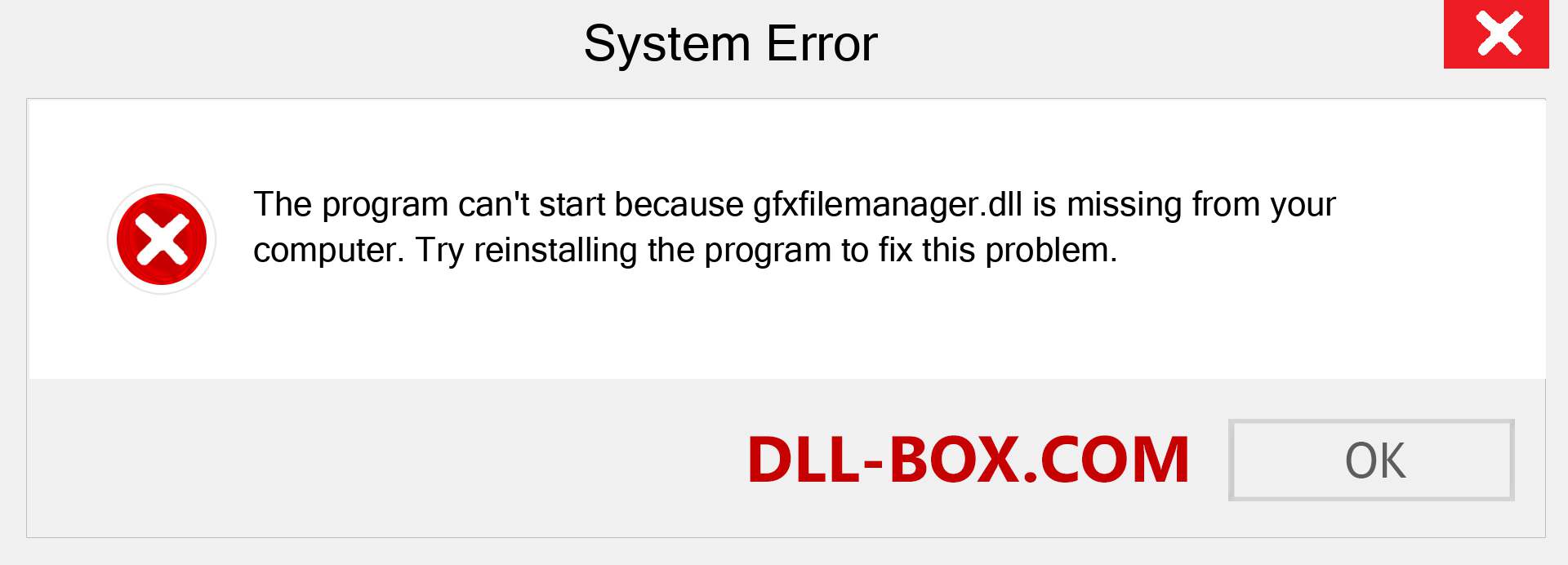  gfxfilemanager.dll file is missing?. Download for Windows 7, 8, 10 - Fix  gfxfilemanager dll Missing Error on Windows, photos, images